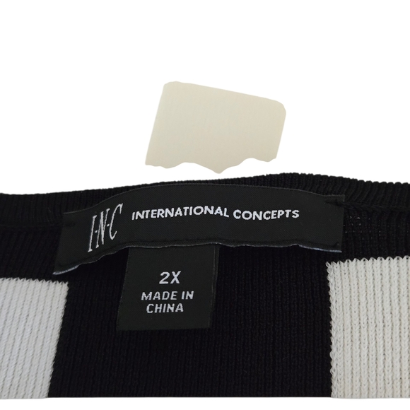 PLUS SIZE****INC International Concepts Black and Gold Geometric Dress - Picture 9 of 9